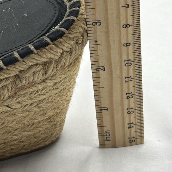 Burberry Nova Check Canvas Thong Wedge Espadrilles Size 37 US Women's 6-6.5 - Picture 9 of 10